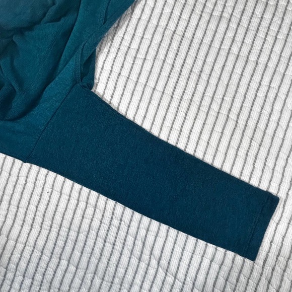 Grayson Cowl Neck Sweater Womens XS 97% Rayon 3% Spandex Made in Indonesia Teal - Picture 8 of 12